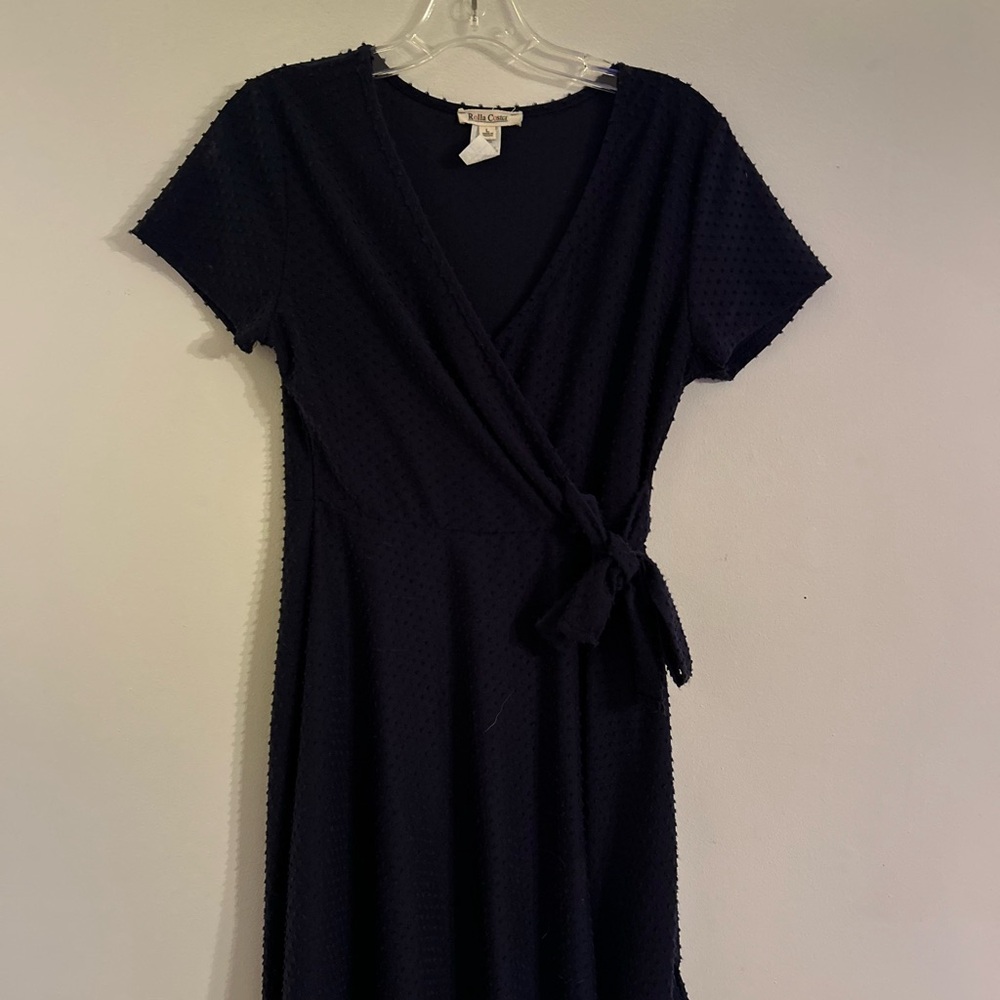 Dark Blue Wrap Dress